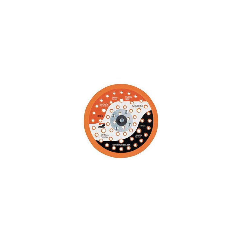 Dynabrade 56321 Vacuum Disc Pad, 6 in Dia, 5/16 in - 24 TPI Male Arbor/Shank, Hook and Loop Attachme