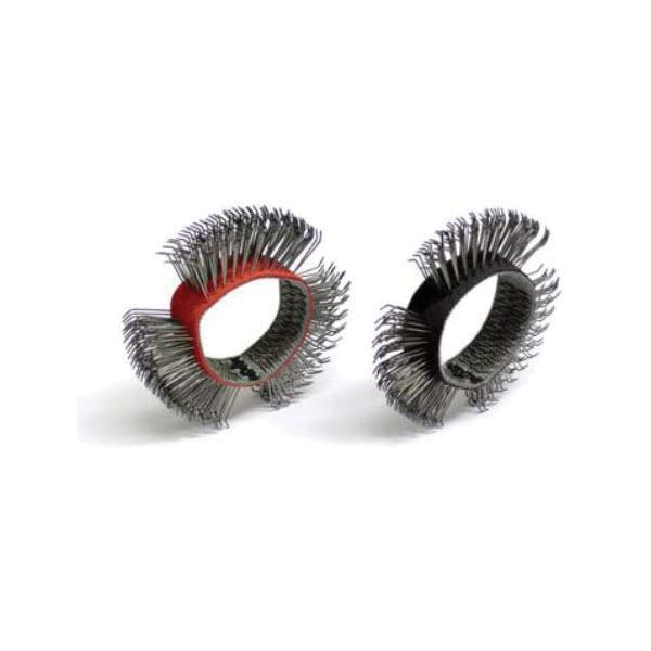 Dynabrade 92245 Wire Wheel, 4 in Dia x 3/4 in W, Stainless Steel — Green
