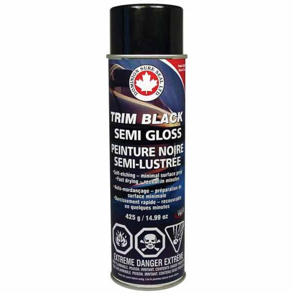 DOMINION SURE SEAL 24003 Trim Paint, 15 oz Aerosol Can, Aerosol, Semi Gloss Black