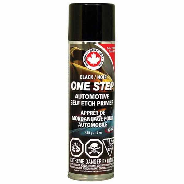 DOMINION SURE SEAL One Step 24009 High Build Self-Etch Primer, 425 g Aerosol Can, Black