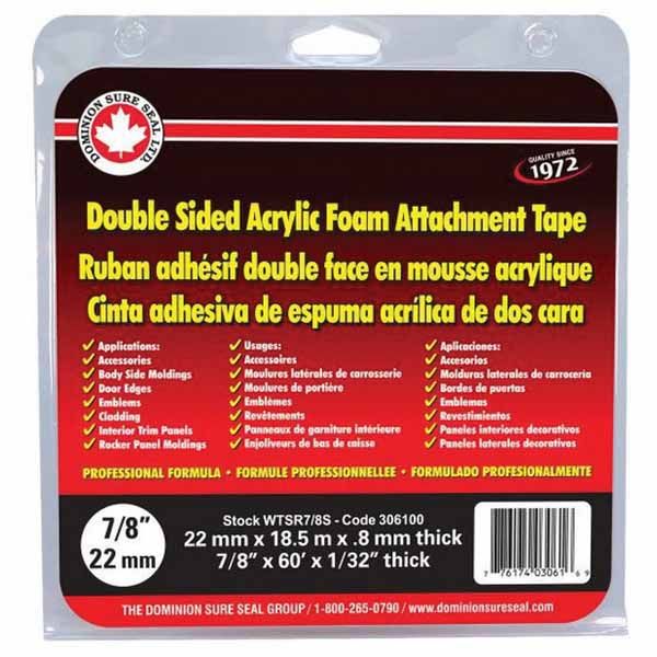 7/8 in Red WTSR7/8S 60 ft Urethane Foam Tape, Acrylic Adhesive for Body Trim