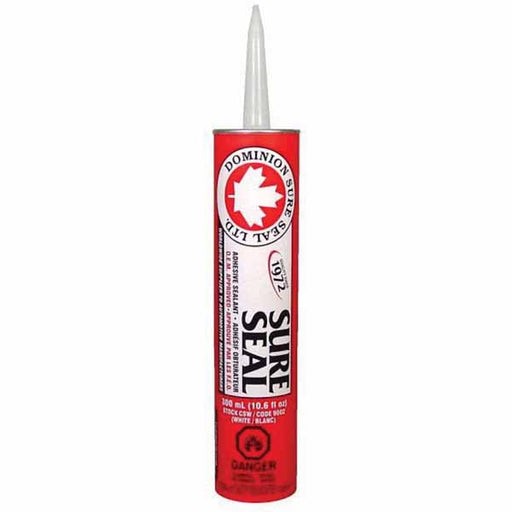 Dominion Sure Seal SURE SEAL 9002 All-Purpose Sure Seal Adhesive Sealant, 300 mL Cartridge, White, L