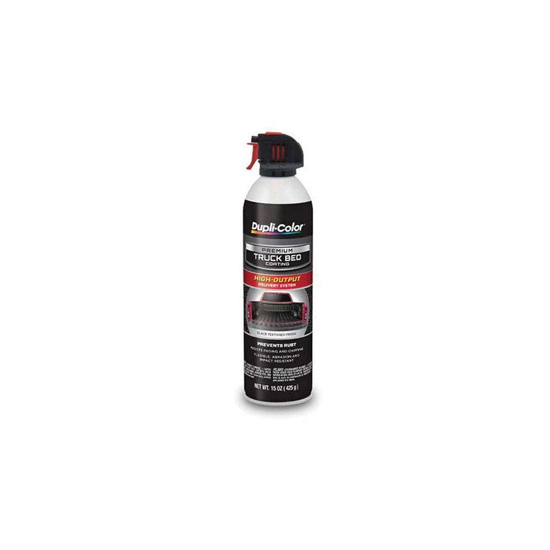 Dupli-Color TR350 Premium Truck Bed Coating, 15 oz, Aerosol Can, Black, 30 min Dry Time, 15 min Hand