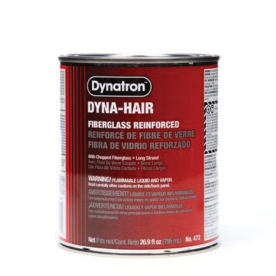 Dynatron Dyna-Hair 472 Long Strand Glass Reinforced Body Filler, 1 qt Can, Green, Paste