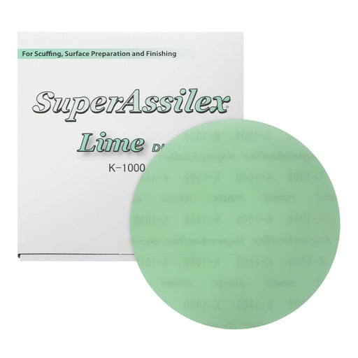Eagle Abrasives (25)Super Assilex 193-1509 Sanding Disc, 6 in Dia, K1000 Grit, Lime, No Holes