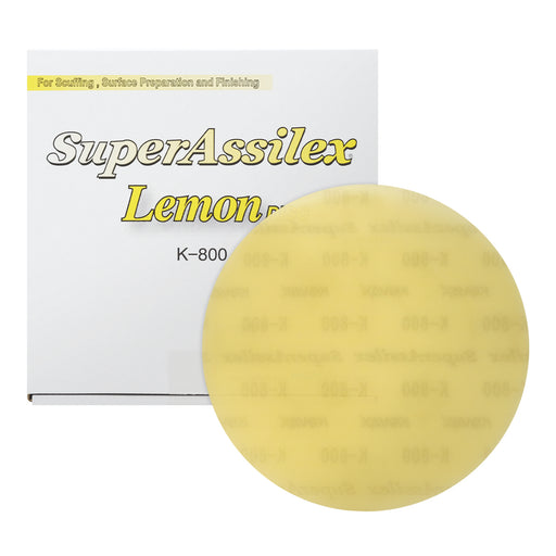 Eagle Abrasives (25)Super Assilex 193-1510 Sanding Disc, 6 in Dia, K800 Grit, Lemon, No Holes