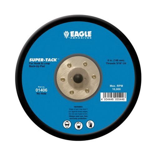 Eagle Abrasives 01406 Tapered Disc Pad, 6 in, 5/16-24 Arbor/Shank, Super-Tack Attachment