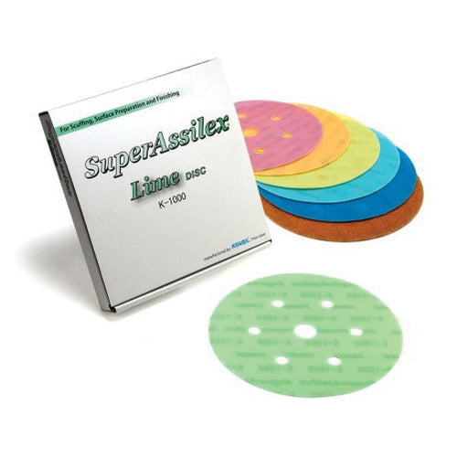 Eagle Abrasives Super Assilex 193-2547 Sanding Disc, 6 in, 7 Holes, 1000 Grit, Super-Tack Attachment