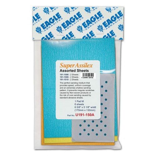 Abrasives Assilex Sheet U1911510 1200 Grit Orange, 4 Sheets with M Pad