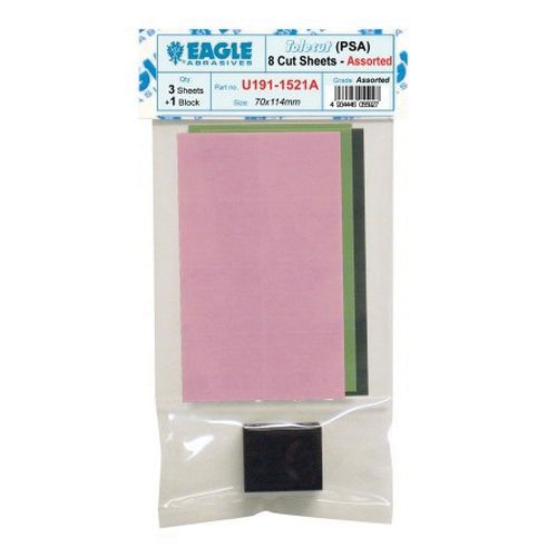 Abrasives KOVAX U191-1521 8-Cut File Sheet 70 mm x 114 mm Black 2000 Grit Dry PSA Backing