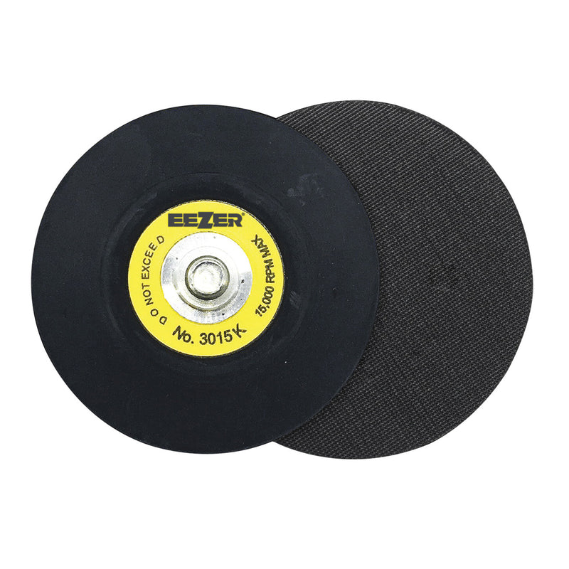 Eezer 3015K Extreme-Duty Round Velcro Sanding Pad, 3 in Dia, 5/16 in - 24 TPI Male Arbor/Shank