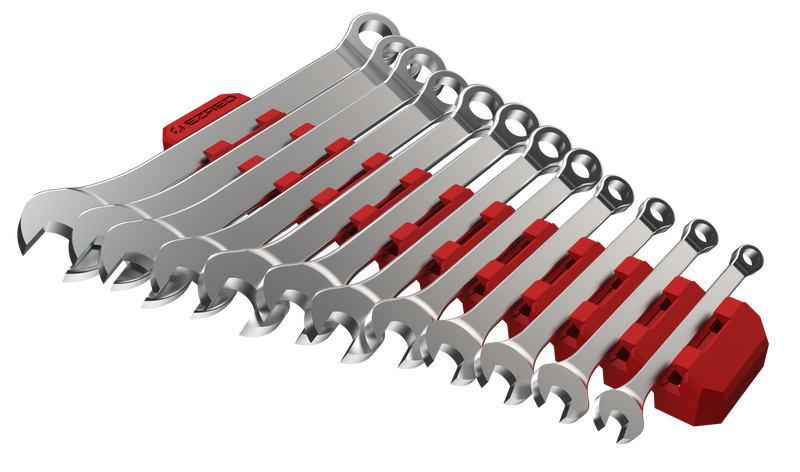 FWR12-R Magnetic Flexible 12-Slot Wrench Holder, Red, ultra-flexible non-marring