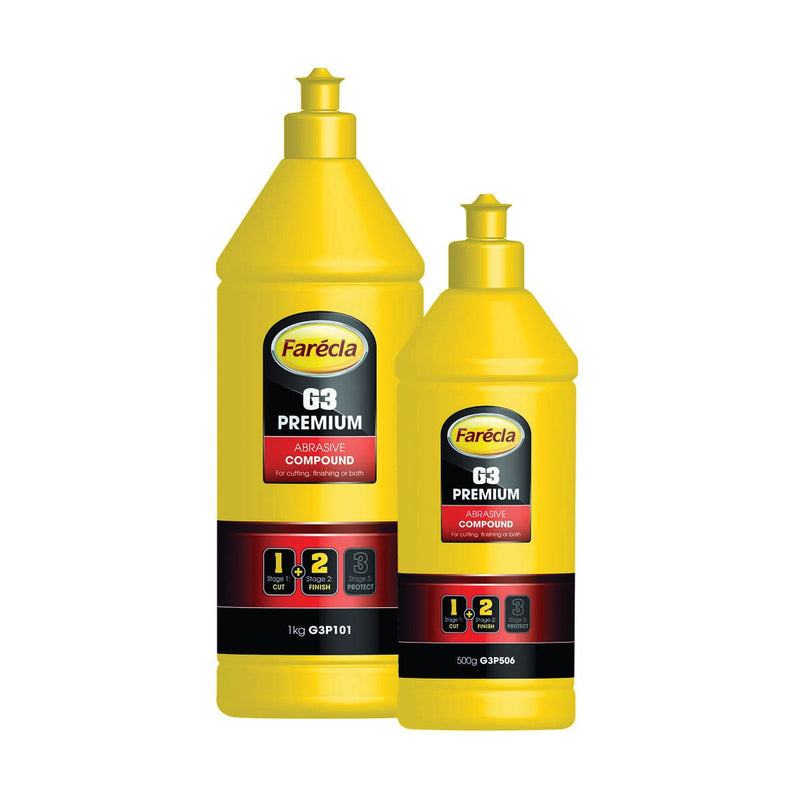 Farecla G3P101 Premium Abrasive Compound, 1 L White Liquid Bottle
