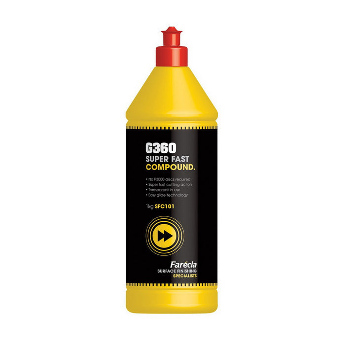 Farcla, Inc. Farecla SFC101 G360 Series Super Fast Compound, 1 L Bottle, White, Liquid