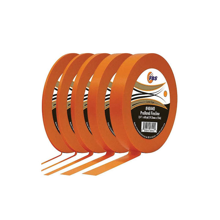 FBS ProBand 48410 Fine Line Tape, 60 yd L x 1/8 in W, Polymer, Orange