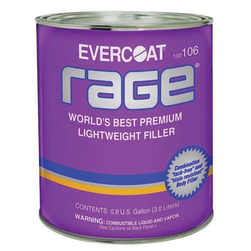 Evercoat Rage 100106 Lightweight Premium Body Filler, 3 L Can, Gray, Liquid