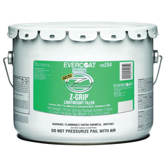 Evercoat Z-GRIP 100284 Performance Lightweight Body Filler, 3 gal Pail, Green-Yellow, Liquid