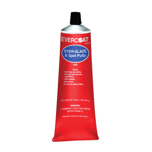 Evercoat EVER-GLAZE 100403 Spot Putty, 1 lb Tube, Red, Paste