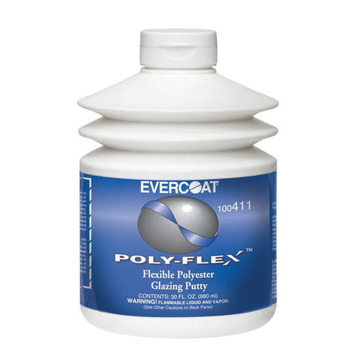 Evercoat POLY-FLEX 100411 Polyester Glazing Putty, 30 oz Pumptainer, Flowable Liquid — Gray