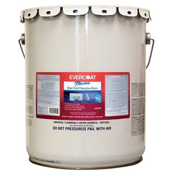Evercoat 100519 Boat Yard Resin, 5 gal Pail, Amber Pink Hazy, Liquid
