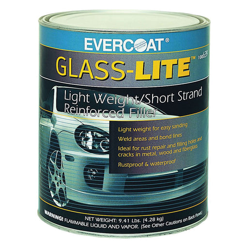 Evercoat GLASS-LITE 100639 Lightweight Short Strand Reinforced Filler, 1 gal Can, Green, Liquid