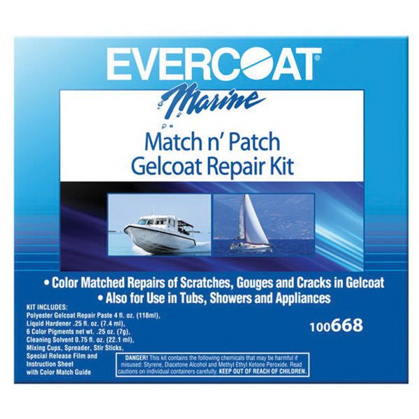 Evercoat Match n' Patch 100668 Gelcoat Repair Kit, 4 fl-oz, Pink, Liquid