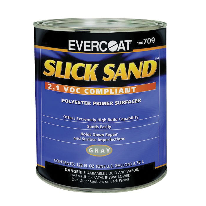 Evercoat SLICK SAND 100709 Extra High-Build Polyester Primer Surfacer, 1 gal Round Can, Gray