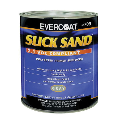 Evercoat SLICK SAND 100709 Extra High-Build Polyester Primer Surfacer, 1 gal Round Can, Gray