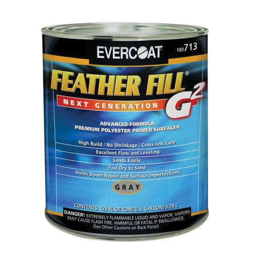 Evercoat FEATHER FILL G 2 100713 High-Build Polyester Primer Surfacer, 1 gal Round Can, Gray