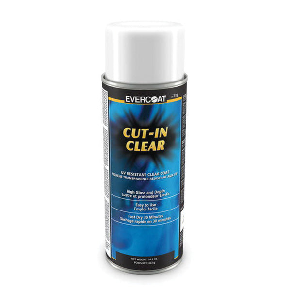 EVERCOAT® Cut-In Clear 100718 1K Clearcoat, 14.9 oz Aerosol Can