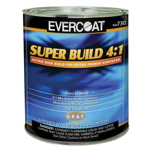 Evercoat 100730 Super Build Polyester Primer, 1 gal Round Can, Gray, 4:1 Mixing, 1200 sq-ft/gal Cove