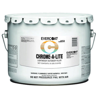 Evercoat CHROME-A-LITE 100850 Professional Lightweight Body Filler, 3 gal Pail, Yellow, Liquid