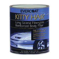 Evercoat KITTY HAIR 100869 Masilla de relleno reforzada con fibra de vidrio de hebra larga, lata de 1 gal, pasta, hebra larga