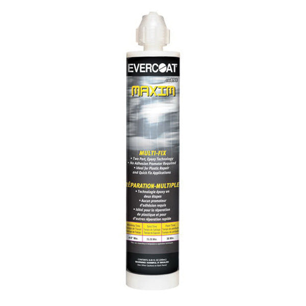 Evercoat MAXIM 100898 2-Component Plastic Repair, 250 mL Cartridge, Black, Liquid, 4 hr Curing