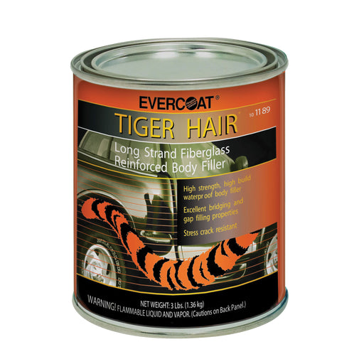 Evercoat TIGER HAIR 101189 Long Strand Fiber Reinforced Filler, 1 qt Can, Paste, Long Strand