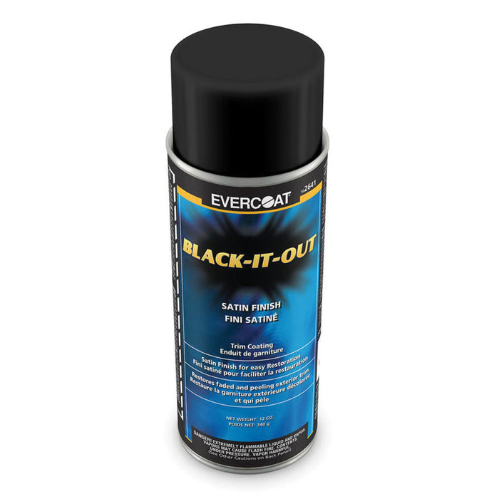 EVERCOAT® 102641 Black-It-Out Coating, 1 pt Aerosol Can, Satin Black, Liquid