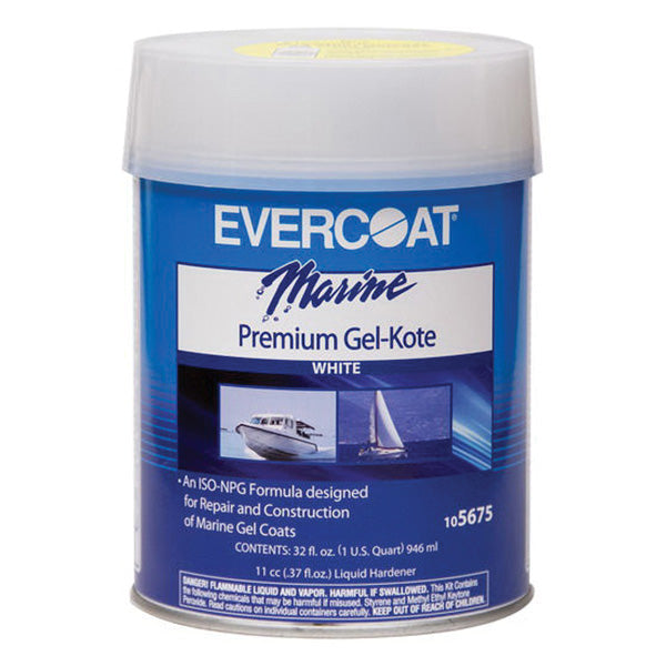 Evercoat 105675 Premium Gel-Kote, 1 qt Can, High Gloss White, Paste