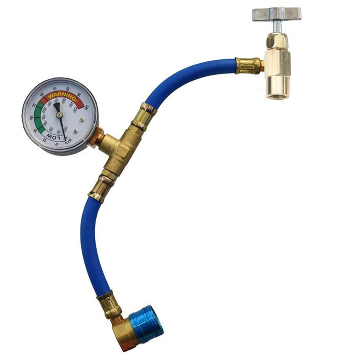 FJC REFRIGERANT R-134a U-charge hose with coupler and gauge for self-sealing cans with valve act