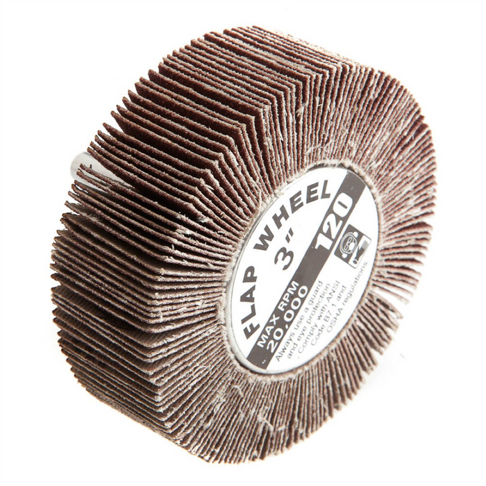 Forney Welding and Metal Working Forney 60183 Flap Wheel, Shank Mounted, 3 in x 1 in, Grit: 120