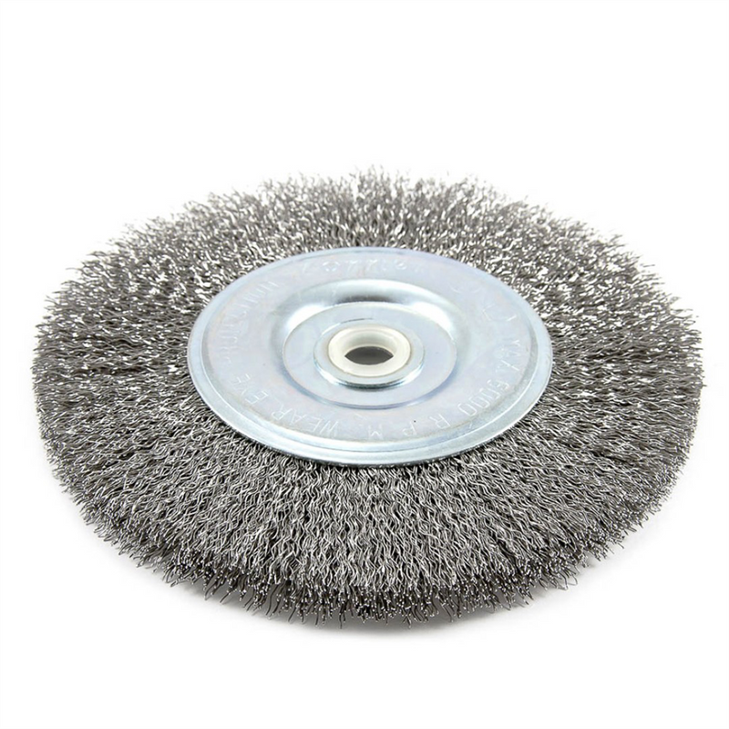 Forney Welding and Metal Working Wire Wheel, Crimped, 6 in x .012 in x 1/2 in - 5/8 in Arbor