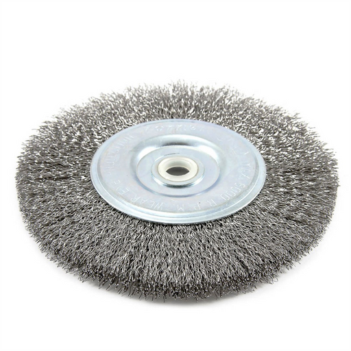 Forney Welding and Metal Working Wire Wheel, Crimped, 6 in x .012 in x 1/2 in - 5/8 in Arbor