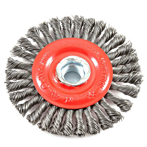 Forney Welding and Metal Working Wire Wheel, Stringer Bead, 4 in x .020 in x 5/8 in-11 Arbor