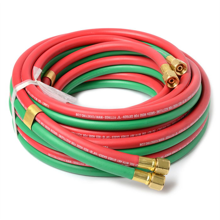 Forney Welding and Metal Working R-Grade Oxy-Acetylene Hose, 1/4 in x 25ft