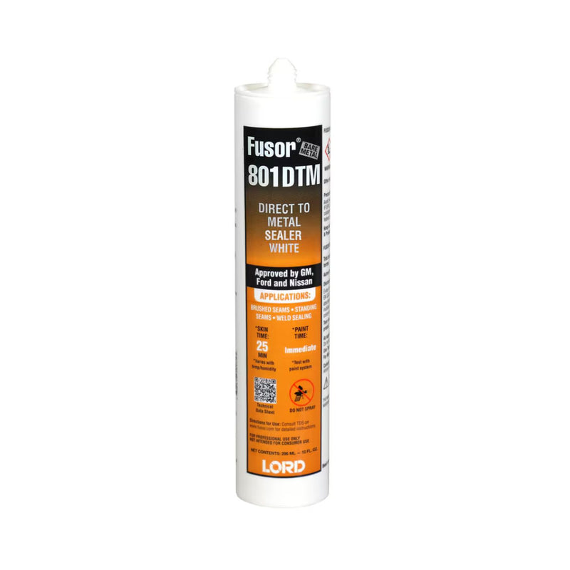 LORD Fusor Adhesives Fusor 801DTM DTM Sealer, 10 oz Cartridge, White, Paste, 72 hr Curing