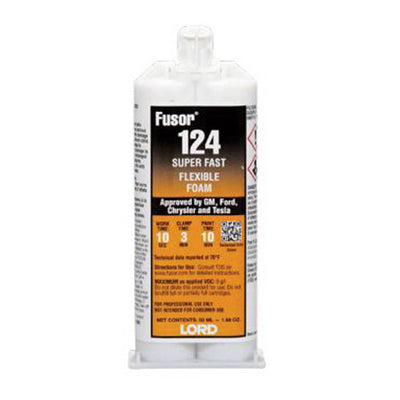LORD Fusor Adhesives Fusor 124 2-Part Super Fast Flexible Foam, 1.7 oz Cartridge, Black, 1 hr Curing