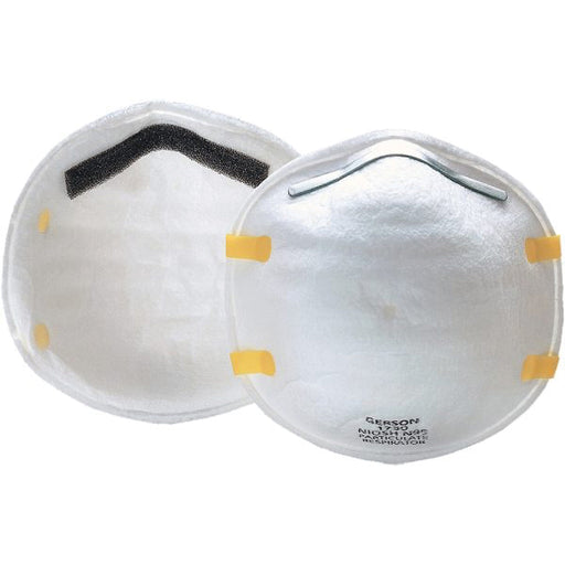 Gerson 081730 Half-Face Particulate Respirator, 0.95% Efficiency, Staple-Free Headstrap, Microfiber,