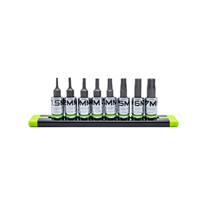 Grip Edge Tools 8-PC 1/4'' Dr Short Metric RPT Hex Driver Set