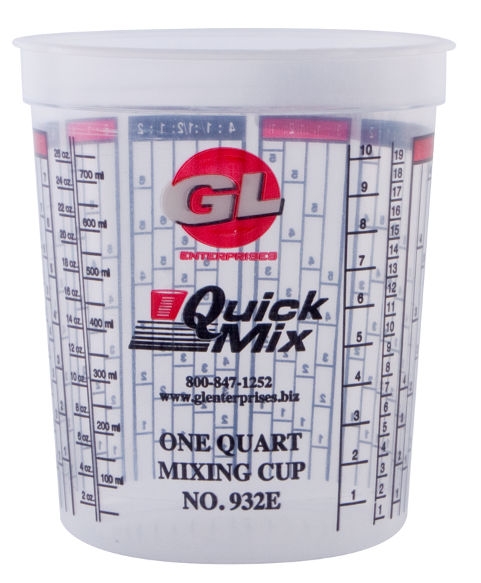 GL Enterprises Enterprises 940-PLAIN Plain No Marking Mixing Cup, 40 oz, Transparent, Plastic