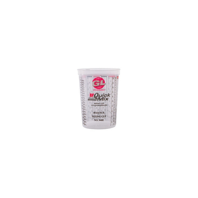 GL Enterprises Enterprises Quick Mix 940 Measuring and Mixing Cup with Lid, 40 oz, Clear