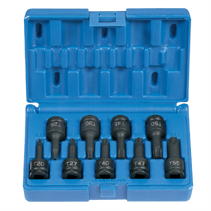 Grey Pneumatic Socket Sets 3/8"" Drive 9 Piece Internal Star Impac